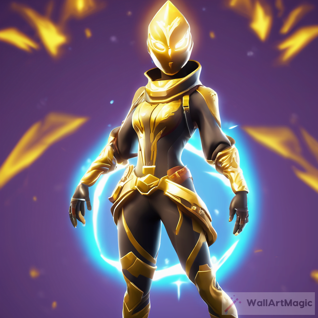 Experience The Stunning Fortnite Golden Aura Skin Wallpaper In K