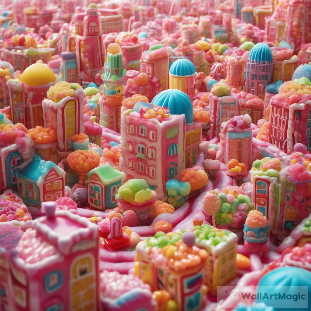 Sweet Dreams: Exploring a Candy-filled Cityscape | WallArtMagic