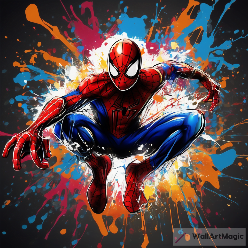 HD Spider-Man Graffiti: A Unique 8K HDR Paint Explosion on Dark ...