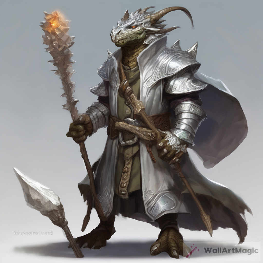 The Enigmatic Silver Tender Dragonborn Wizard | WallArtMagic